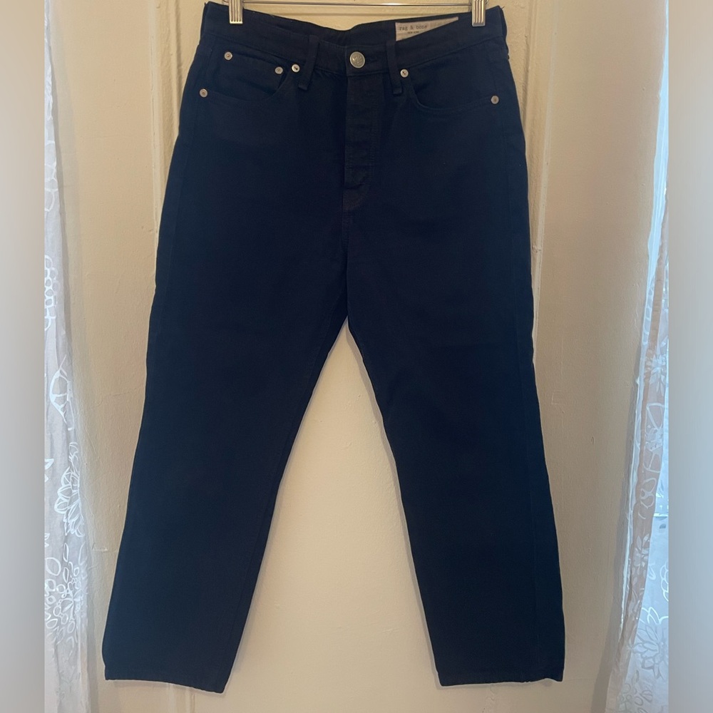 Rag and Bone Black Straight Leg Ankle Jeans